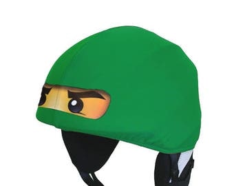Lloyd ninjago - Green Ninja ski, snowboard helmet cover, bike, cycling, riding, rafting helmet cover, fancy dress, costume, 6-99 years