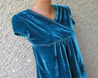 Vintage crushed VELVET tunic top, size S-M