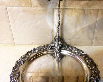 Vintage, Reed & Barton, Silverplate, Stand, Holder, Hold Wine. Bananas, Grape Pattern, Multi use