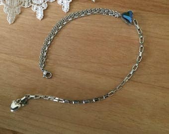 Ankle bracelet "heart" - the era of jewelry - stainless steel chain - Ankle bracelet - heart - love - Valentine - gift.