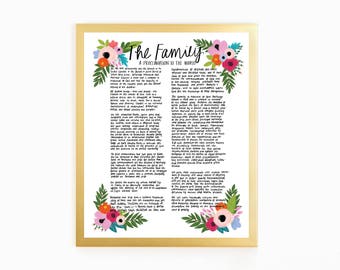 Hand-Written, Flower-filled Family Proclamation