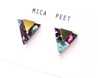 Geometric Earrings - Triangle Earrings- Gifts For Women - Geometric Jewellery - Laser Cut Wood - Triangle Jewellery - Stocking Fillers