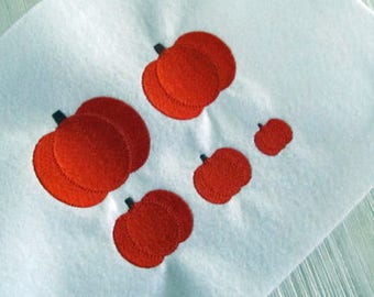Mini Pumpkin Embroidery Design, 5 size filled stitch, digital download, machine embroidery, autumn design, Halloween, fall