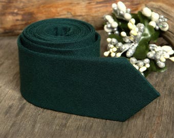 Dark Emerald Green Tie  Men's skinny tie  Wedding Ties  Necktie for Men FREE GIFT