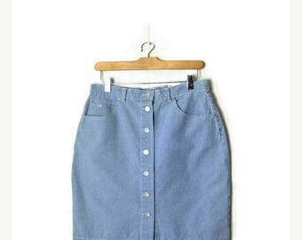ON SALE Pale Blue x White Gingham checked Button down Mini Skirt*