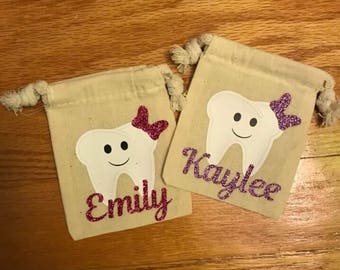 Tooth Fairy Bags, Personalized Tooth Fairy Bags