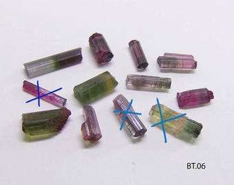 Raw watermelon Tourmaline Crystal Specimen top facet bi color Crystal Tourmaline Africa untreated rough gem stone (BT.06)