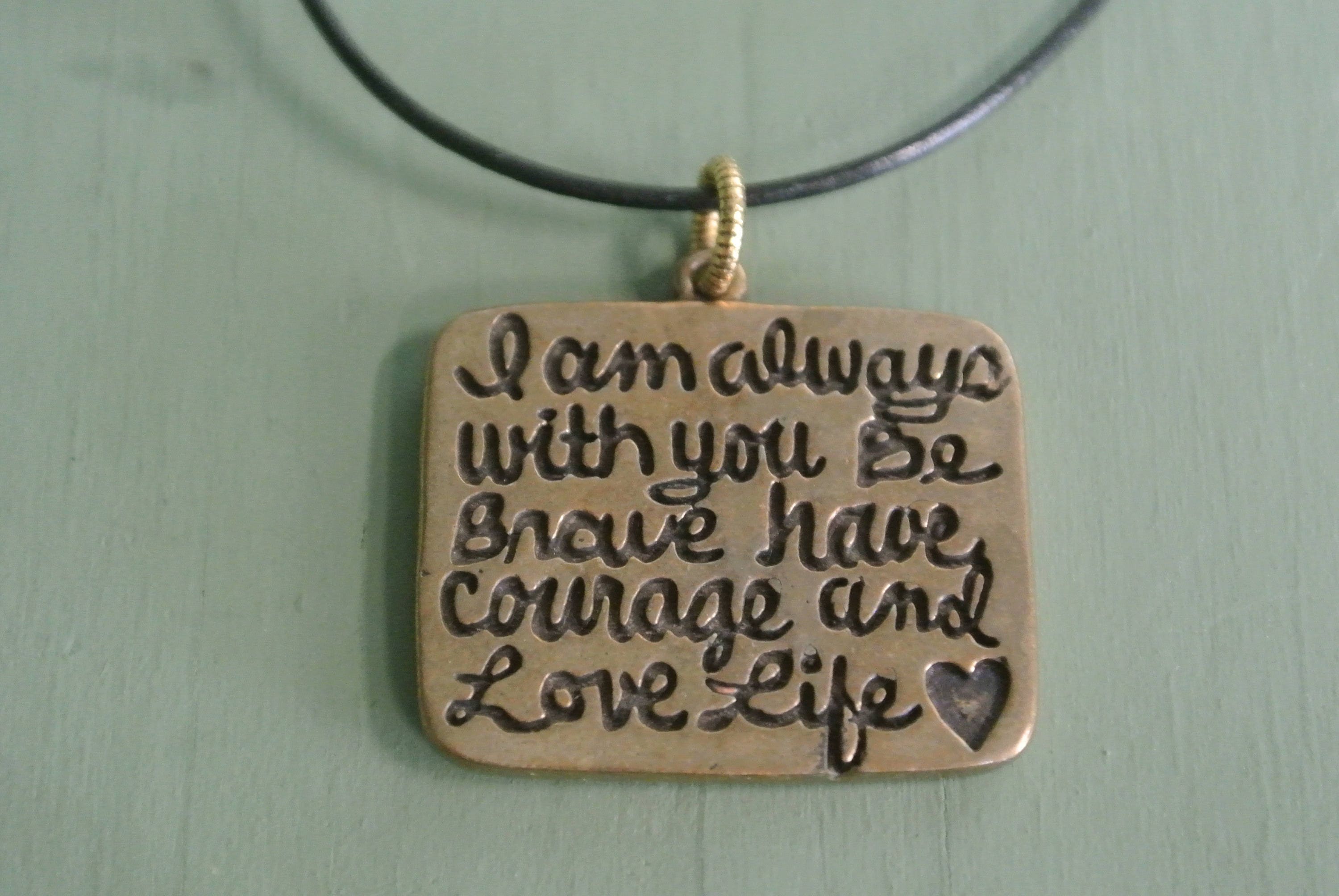Tree Life Quote Necklace Leather Uni Gift Quote "I am