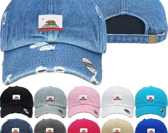 California patch distressed dad hat | vintage baseball hat