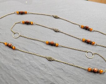 "ambrosia" copal and Sunstone necklace