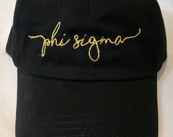 Gold Script {Sorority} Hat