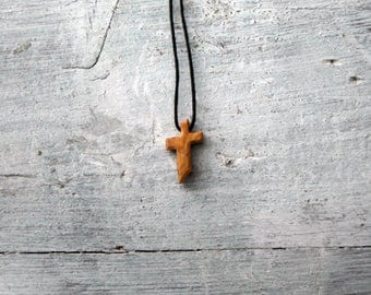 Tau Cross Crucifix made of olive wood 23