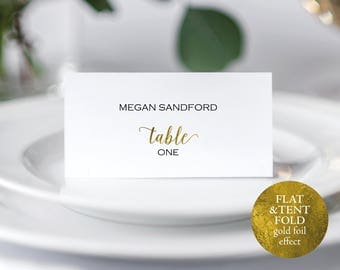 Gold Wedding Place Cards, Place Card Template, Place Card Wedding, Wedding Printable, Gold Wedding, PDF Instant Download, MM01-3