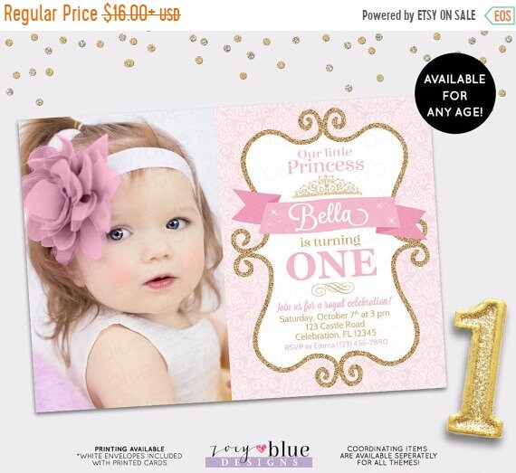 pink princess birthday invitations