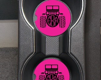 Custom Car Coasters/Monogram Car Coasters/Sandstone Car Coasters/Jeep Car Coasters/Jeep Accessories/Monogram Car Accessories/Car Coasters