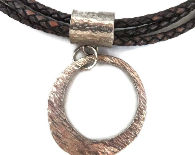 Silpada Sterling Choker - Vintage Sterling Silver and Leather Necklace, Hammered Silver Pendant Necklace, Gift for Her, Gift Box Silpada Sterling Choker - Vintage Sterling Silver and Leather Necklace, Hammered Silver Pendant Necklace, Gift for Her, Gift Box