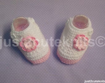 Hand Knitted Designer Baby Boy Booties Newborn Special Occasion Baby Shower Original Reborn Doll #85