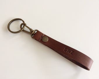 Personalised Leather Keychain/ Free Personalisation/ Custom Leather Keyring / Brown Keyring/ Black Keyring/ Anniversary gifts