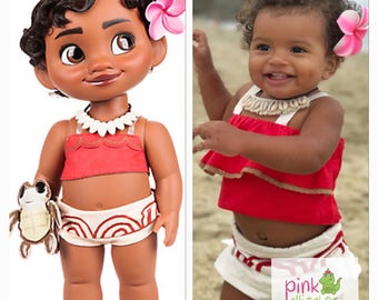 The Cutest Baby Toddler Moana Costume Outfit Dress Up 6m to 4T
