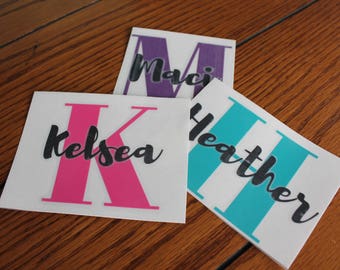 Vinyl Monogram Sticker, monogram car decal, Tumbler Decal