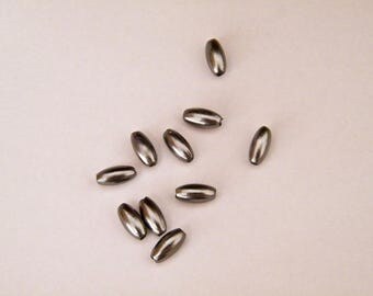 Synthetic pearls, rice, grain, 8 x 4 mm by 10
