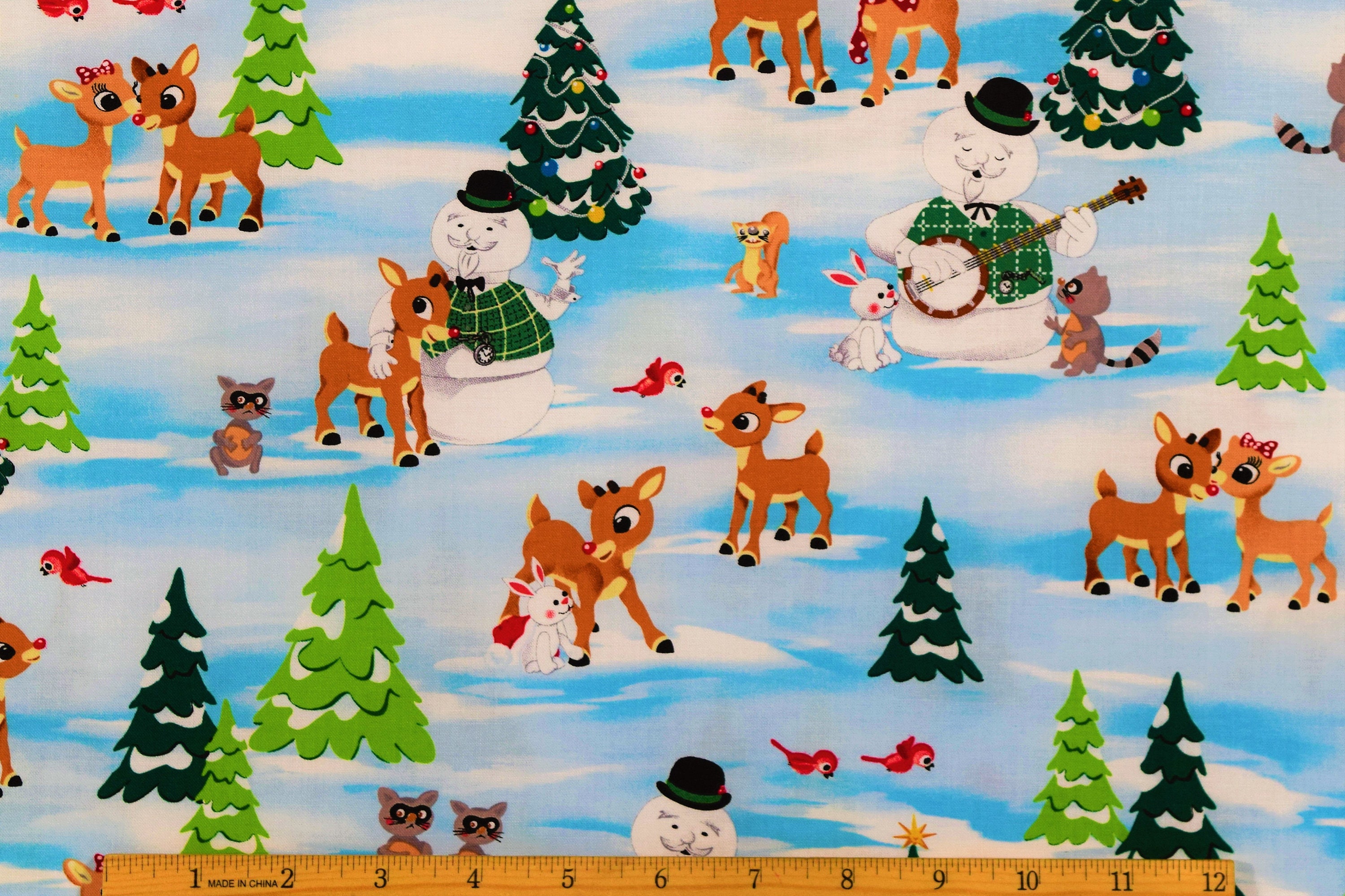 Rudolph the Red Nosed Reindeer Fabric Rudolph and Friends