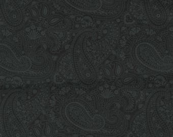 Black paisley fabric | Etsy