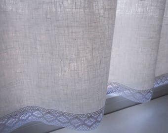 White lace valance - Kitchen curtain - Kitchen cafe curtain - Lace valance - French kitchen window curtain - Shabby Chic Valance