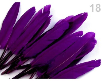 18 - 9-14 cm purple duck feathers
