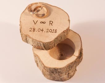 SALE Personalized Wooden Ring Box Jewelry Rustic Wedding Holder SALE Personalized Wooden Ring Box Jewelry Rustic Wedding Holder