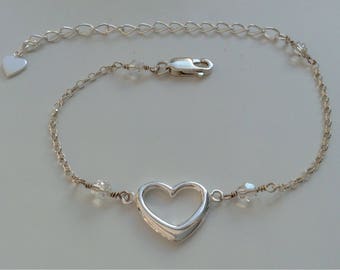 Swarovski crystal and sterling silver bracelet