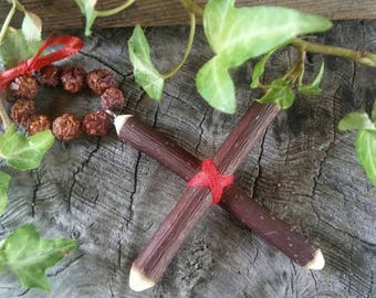 Rowan Cross Amulet, Rowan Cross, Rowan Amulet, Rowan Charm, Protection Amulet, Protection Charm, Witchcraft, Rowan Tree