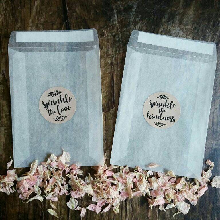 Wedding confetti glassine bag and stickers for Wedding