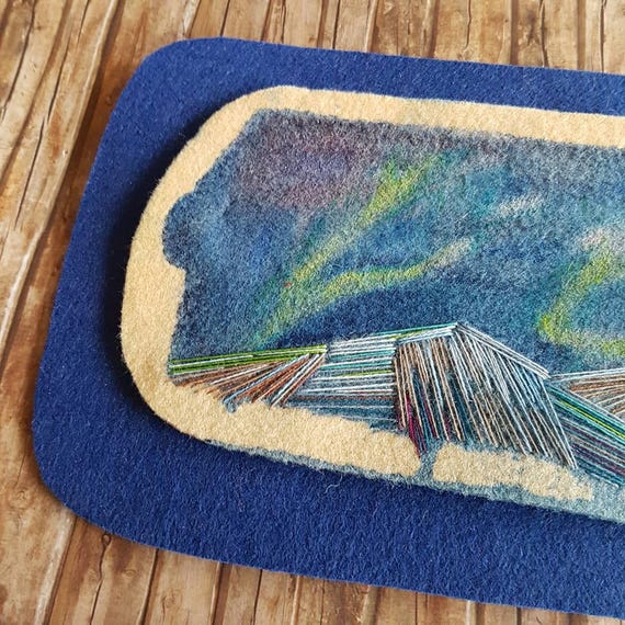 Etsy home decor aurora borealis embroidery art unique gift