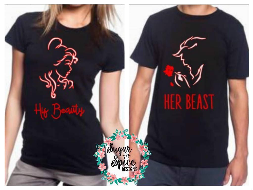 Beauty and the Beast Couples Shirts Disney Couples Shirts