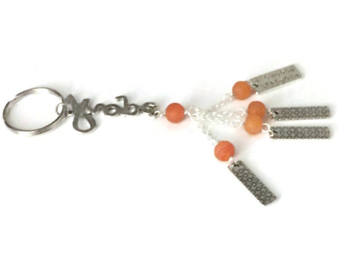 Multiple Sclerosis Awareness Key Chain - MS Support KeyChain - Orange Awareness - Hope - Believe - I Choose Strength - Warrior - Fearless