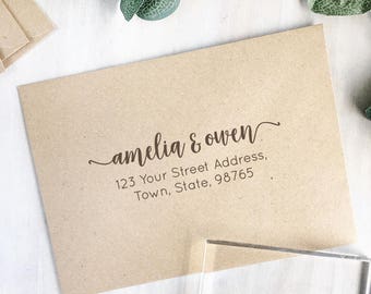 Simple Return Address Stamp | Custom Address Stamp - Modern Calligraphy - Wedding Stamp - New Home Gift