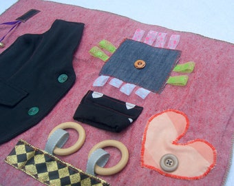 Fidget blanket, Dementia quilt, Alzheimer's fiddle blanket, Sensory Quilt, Therapy blanket, Dementia Fidget quilt, Knee warmer, tactile