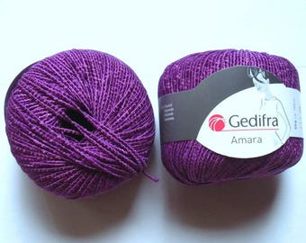 10 pelotes 80 coton Amara violet 03733 GEDIFRA