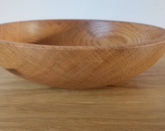 Food Safe Hand Turned Oak Wooden Bowl