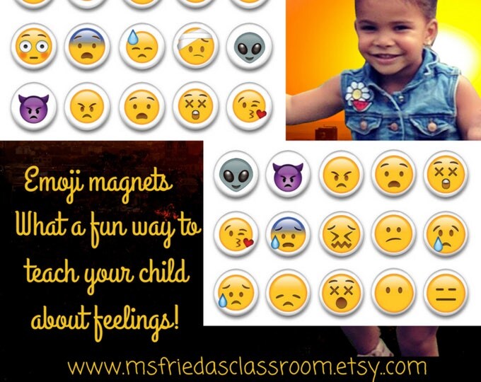 Emoji communication magnets - toddler preschool feelings - Teacher resourses - Autism feelings - Fridge magnets - Speach therapy