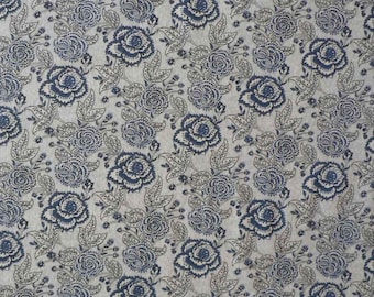 Cotton with large blue flowers/Arabesque