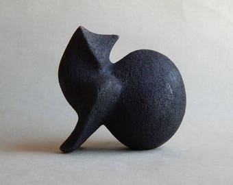 Ceramic sculpture "Black Cat"
