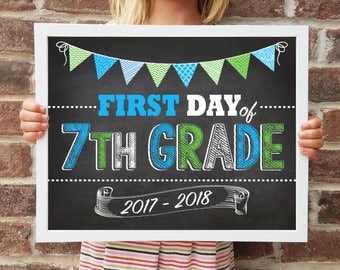 7th Grade, Back to School Poster, DIGITAL Printable File, FIRST Day & LAST Day includ. 4 Sizes: 8x10", 11x14", 16x20", 20x30" includ.