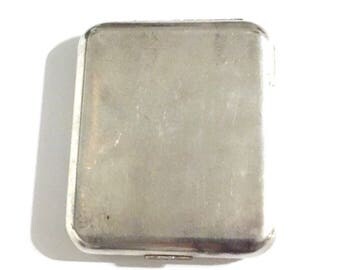 Vintage Silver Cigarette Case,Art Deco,Silver Compact,Business Card Case,Vintage Tobicanna