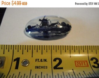 Pre-Hoildy Sale Holland Porcelain Brooch/Pin,Made in Holland Souvenir Pin,Holland Windmills Scene Brooch {B}