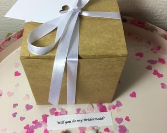 Will you be my Bridesmaid "Pop The question" box - maid if honour, flowergirl, page boy, best man, God Mother, Matron of Honor