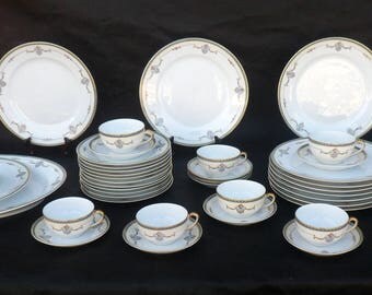 56-Piece Set Vintage Noritake Morimura #61235, Laureate Pattern Porcelain Dinnerware