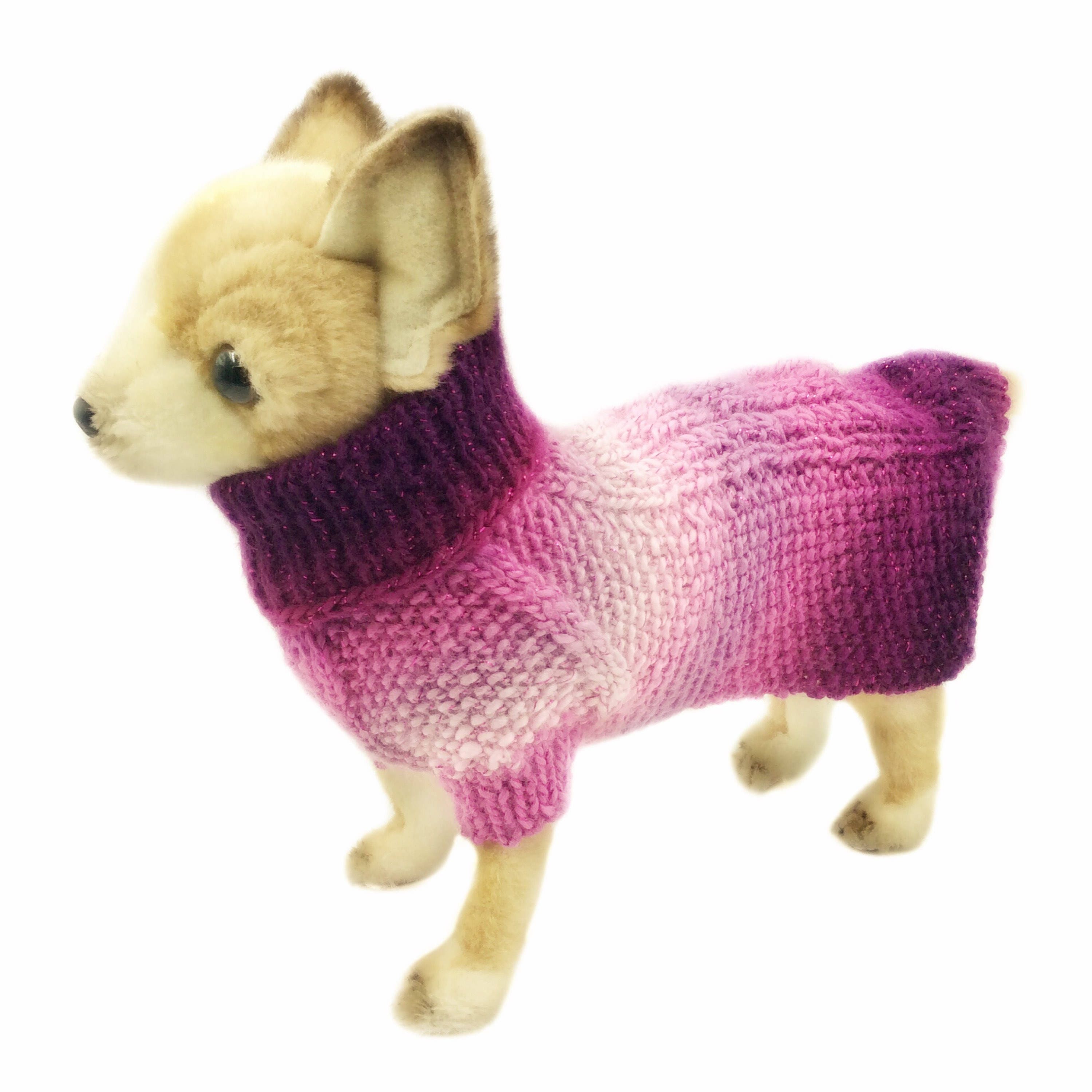 Extra Extra Small Dog Clothes
 Pink XXS knit Dog Coat girly dog Extra Small pet clothing