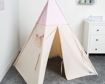 kids teepee play tent, children play tent, tipi, tente indienne, tente de teepee, tents pour enfant, teepee for girl, indian teepee tent
